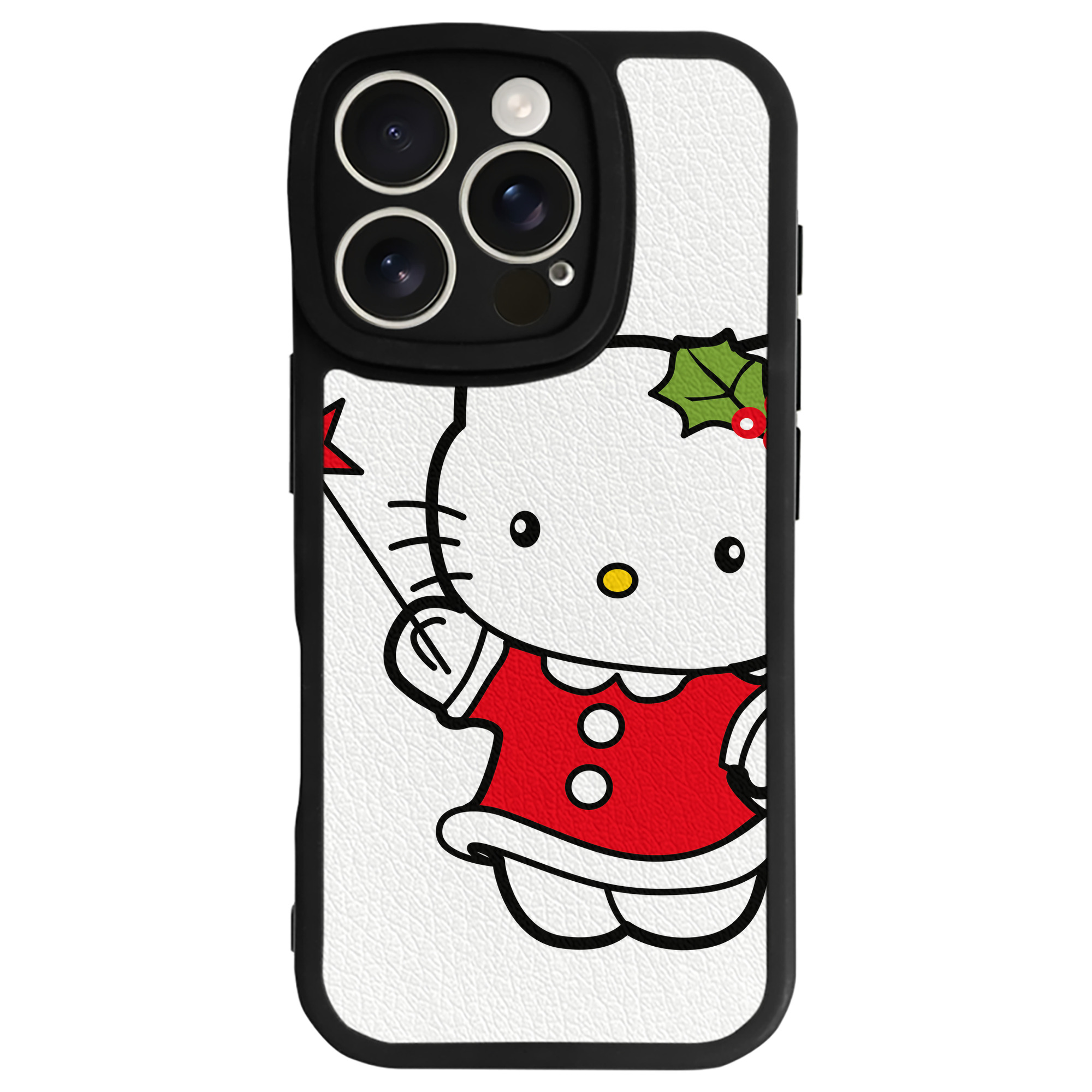 （画像用） Hello Kitty ハローキティ 【iPhone 16シリーズ対応】シリコンスマホケース（レザー調） 材質：シリコン